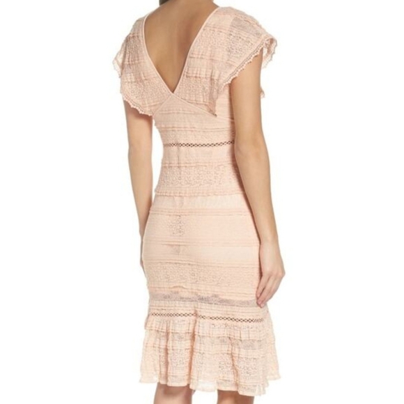 NWT Foxiedox Peach Floral Lace Dress - Picture 2 of 6